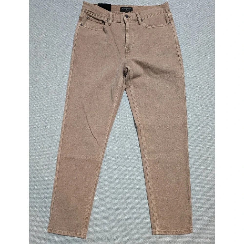 Banana Republic Mens 30x30 Athletic Fit Tan Brown Stretch Denim Jeans Pants